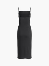 Einfarbiges, rückenfreies, plissiertes Midikleid
